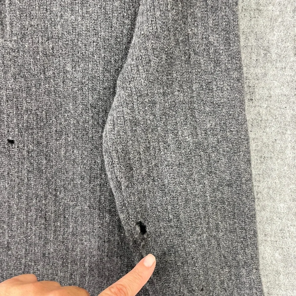 Vintage Banana Republic Lambswool Cashmere Sweater Mens L Gray Elbow Patch Y2K‎